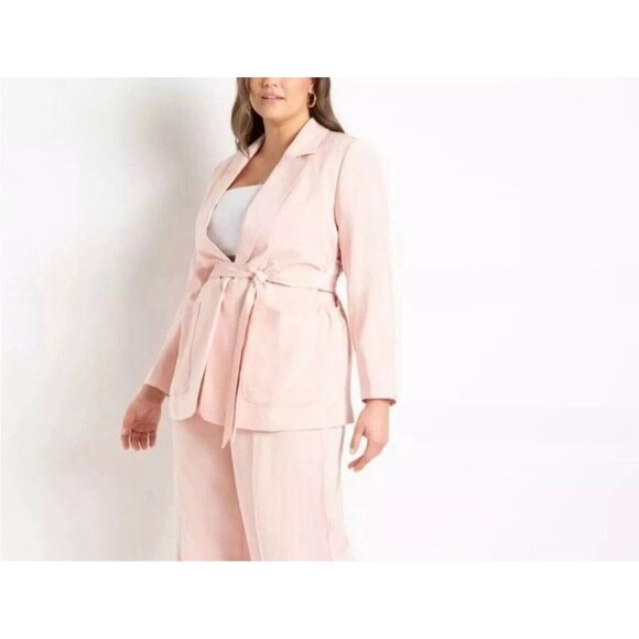 Eloquii light pink‎ side cutout belted blazer size 16 NWT